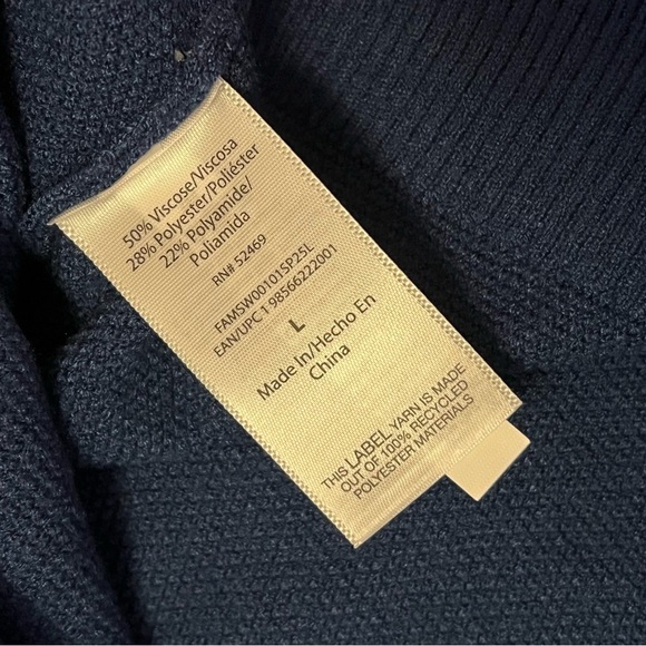 NWT Men's Navy Blue Sweater Long Sleeve Free Assembly Soft Cozy Comfy Neutral - Picture 13 of 15